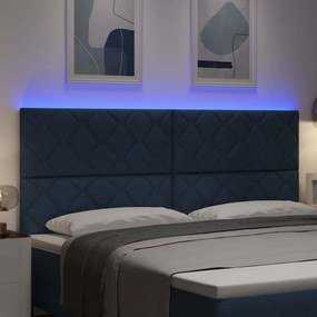 vidaXL LED κεφαλάρι Μπλε 200 cm ύφασμα