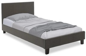 Κρεβάτι Nevil μονό 100x200 με ύφασμα χρώμα ανθρακί 106x218x109 εκ.