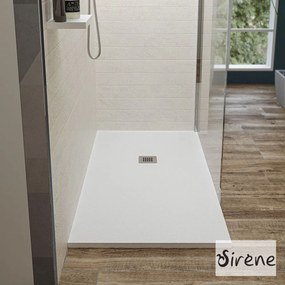 Sirene Slate 80x180 S18080 Λευκό Ματ - Παραλληλόγραμμη ντουζιέρα μαρμάρινη