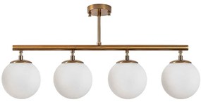 Φωτιστικό Οροφής - Πλαφονιέρα Fazli 942FLG1196 70x15x35cm 4xE14 40W Gold-White Opviq