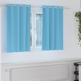 vidaXL Κουρτίνες με κουρτίνες 2 pcs Γαλάζιο 140 x 140 cm Πολυεστέρας