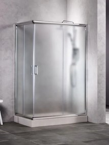 Sanitec AS80140F Καμπίνα Ασύμμετρης Ντουζιέρας Frosted 80x140x180cm