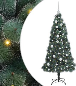 vidaXL Τεχνητό προφορεμένο χριστουγεννιάτικο δέντρο με σετ μπαλών PET