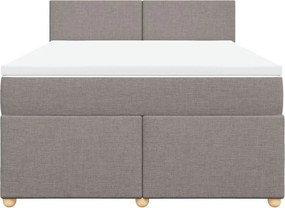 vidaXL Κρεβάτι Boxspring με Στρώμα Taupe 140x200 εκ. Υφασμάτινο