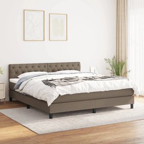 Κρεβάτι Boxspring με Στρώμα Taupe 160x200 εκ. Υφασμάτινο