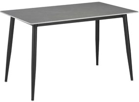 Τραπέζι Gustas γκρι μαρμάρου sintered stone-μαύρο μέταλλο 160x90x75εκ 160x80x75 εκ.