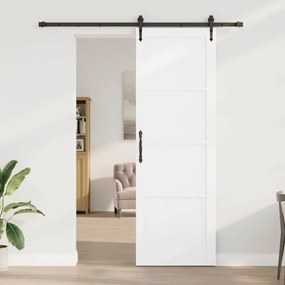 vidaXL Συρόμενη Πόρτα Χειροκίνητος Λευκό και μαύρο 78 x 232 cm