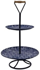 Διακοσμητική Εταζέρα 128-123-068 35,5x35,5x61cm Blue Metal