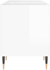 vidaXL Δισκοθήκη Γυαλιστερή Λευκή 121x38x48 εκ. από Επεξεργασμένο Ξύλο