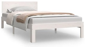 vidaXL Πλαίσιο Κρεβατιού Λευκό 100 x 200 εκ. από Μασίφ Ξύλο Πεύκου