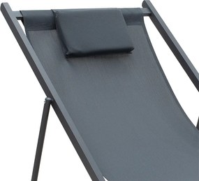 Σεζλόνγκ επαγγελματική Corte pakoworld αλουμίνιο-textilene ανθρακί