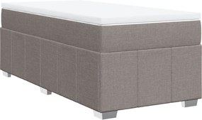 vidaXL Κρεβάτι Boxspring με Στρώμα Taupe 90x200 εκ. Υφασμάτινο