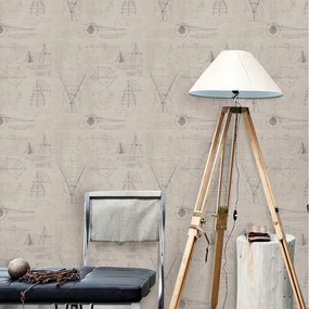 Ταπετσαρία Newton Geometry Taupe WP20047 Grey MindTheGap 52x300cm