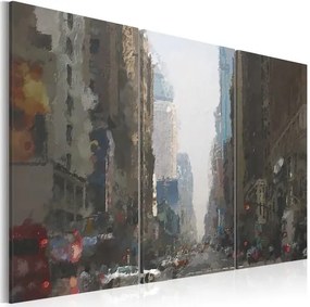 Πίνακας - Rainy city behind the glass - 120x80