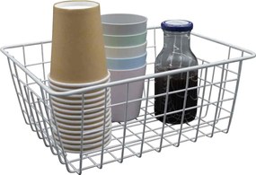 Μεταλλικό Καλάθι Αποθήκευσης 29x22x12cm Άσπρο ή Μαύρο - Άσπρο