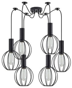 Φωτιστικό Οροφής Adept Tube 77-8534 55x55x300cm 6xE27 60W Black Homelighting