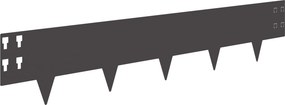 vidaXL Περίγραμμα γκαζόν 10 τμχ. 100 x 20 cm Steel Μαύρο