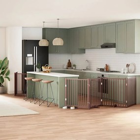 Διαχωριστικό Σκύλων/Πόρτα Πτυσσόμενο 8 Πάνελ 640εκ Ξύλο Λεύκας