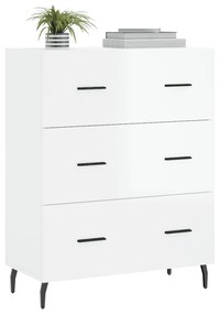 vidaXL Ντουλάπι Γυαλιστερό Λευκό 69,5x34x90 εκ. Επεξεργασμένο Ξύλο
