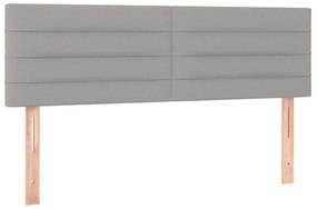 Κεφαλάρι Κρεβατιού LED Ανοιχτό Γκρι 144x5x78/88 εκ. Υφασμάτινο - Γκρι