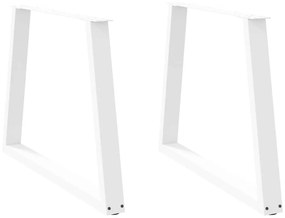 vidaXL Πόδια Τραπεζαρίας Σχήματος V 2 τεμ. Λευκά 90x(72-73,3) εκ. Ατσάλι
