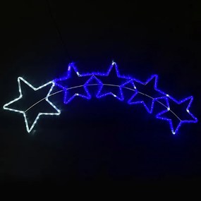 5 STARS 144 LED 6m ΜΟΝΟΚ. ΦΩΤ ΛΕΥΚΟ &amp; ΜΠΛΕ FLASH IP65, 150*50cm 1.5m ΚΑΛ. ACA X081441620