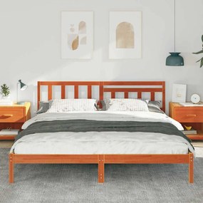vidaXL Σκελετός Κρεβατιού Καφέ κεριού 180 x 200 cm Μασίφ ξύλο πεύκου