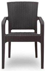 Πολυθρόνα πολυπροπυλενίου Clio Megapap recycled χρώμα καφέ 57x55x86εκ.