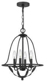 Πολυέλαιος Κρεμαστό Φωτιστικό 4xE14 Bradbury Elstead Lighting QZ-BRADBURY-4P-GK Γκρι