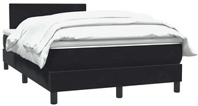 vidaXL Κρεβάτι Boxspring με Στρώμα Μαύρο 1120x210 εκ. Βελούδινο