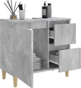 vidaXL Ντουλάπι Μπάνιου Γκρι Σκυροδέματος 65x33x60 εκ. Επεξ. Ξύλο