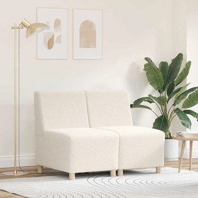 vidaXL Μοναδικός Καναπές χωρίς Χερούλια 2 pcs Κρεμ 55 x 74 x 82 εκ.