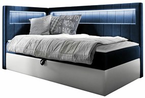 Κρεβάτι continental Baltimore 172, Μονόκλινο, Continental, Μπλε, 80x200, Οικολογικό δέρμα, Ταπισερί, Τάβλες για Κρεβάτι, 92x212x115cm, 88 kg