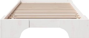 vidaXL Σκελετός Κρεβατιού Λευκό 90 x 190 cm Στερεά ξυλεία πεύκου