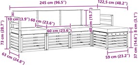 vidaXL Σειρά Καναπέ Εξωτερικού 5 pcs Λευκό και Μπεζ Πολυεστέρας