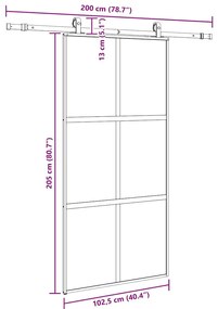 ΣΕΤ ΣΥΡΟΜΕΝΗΣ ΠΟΡΤΑΣ ΜΕ ΥΛΙΚΟ ΜΑΥΡΟ 102,5X205 CM 3375888