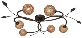 Φωτιστικό Οροφής - Πλαφονιέρα Sissy 4192900 Gold-Brown Viokef Metal, Glass