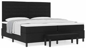 vidaXL Κρεβάτι με ελατήρια με στρώμα Μαύρο 200 x 200 cm ύφασμα