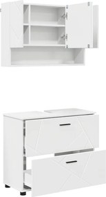 vidaXL Σετ Επίπλων Μπάνιου 2 τμχ. Λευκό 76,5 x 35 x 64 εκ