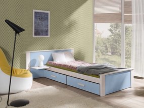 Κρεβάτι Henderson 117, Μονόκλινο, Μπλε, 80x180, Πλαστικοποιημένη μοριοσανίδα, Τάβλες για Κρεβάτι, 139x190x72cm, 54 kg, Ξύλο: Πεύκο | Epipla1.gr