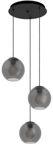 Φωτιστικό Οροφής Arangona 390213 Φ45,5x150cm 3xE27 40W Grey-Black Eglo Steel,Glass