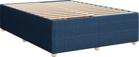 vidaXL Κρεβάτι box spring με στρώμα Μπλε 160 x 200 cm Ύφασμα