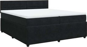 vidaXL Κρεβάτι Boxspring με Στρώμα Μαύρο 200x200 εκ. Βελούδινο