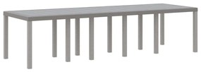 vidaXL Σέτ φαγητού για κήπο με μαξιλάρι 13 pcs Ανοιχτό γκρι Πολυ ράταν