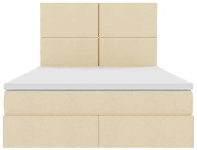 vidaXL Κρεβάτι Αποθήκης με στρώμα Κρέμ 140 x 200 cm Τεχνητό Δέρμα