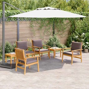 vidaXL Σετ Καναπέ Κήπου 6 pcs Καφέ 45 x 45 x 38 εκ. Μασίφ ξύλο ακακίας