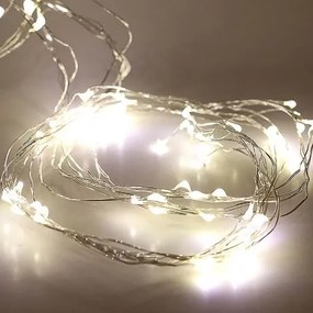 Vetur Χταπόδι 80 Mίνι LED 8x10 Ενδιάμεσο Λευκό Y1m Μπαταρίας Με Ασημί Σύρμα 9780984