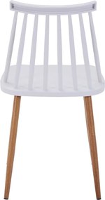 Καρέκλα Aurora pakoworld λευκό pp-φυσικό μεταλλικό πόδι 42x49.5x77εκ