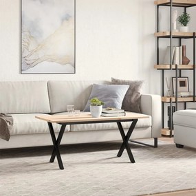 vidaXL Τραπεζάκι Σαλονιού Πλαίσιο Χ 40x40x35εκ Μασίφ Πεύκο/Ατσάλι