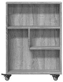 vidaXL Τρόλεϊ Αποθήκευσης Στενό Γκρι Sonoma 48x13x68 εκ. Επεξ. Ξύλο